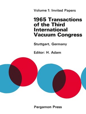 cover image of 1965 Transactions of the Third International Vacuum Congress, Invited Papers